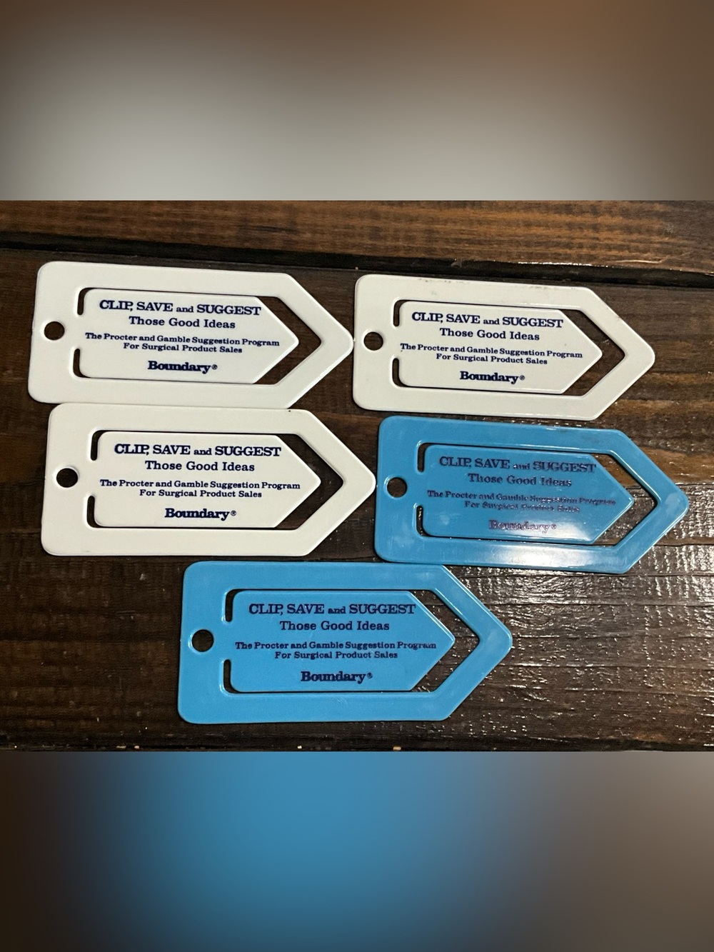 Vintage Lot of 5 Advertising Plastic Large Paper Clips Proctor and Gamble